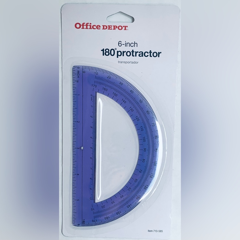 NWT PROTRACTOR PURPLE 6 inch 180 degrees Office Depot